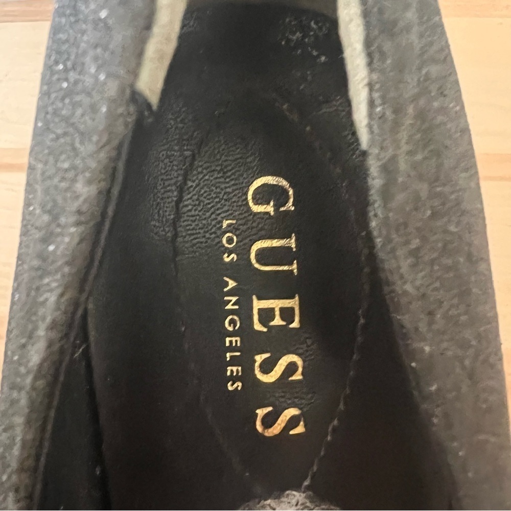 GUESS Black Glitter Sparkle Pumps Women’s 9 Cocktail Party Holiday 4” Heels - Picture 3 of 8